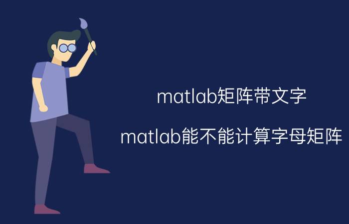 matlab矩阵带文字 matlab能不能计算字母矩阵？